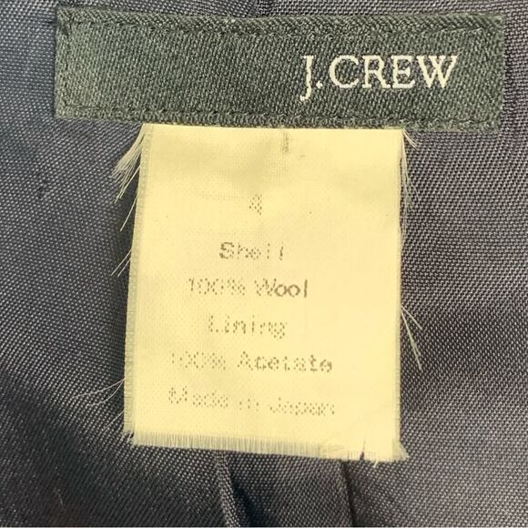 Vintage J. Crew Wool 2 Button Black Blazer Size 4 Made in Japan Jacket - Picture 3 of 8
